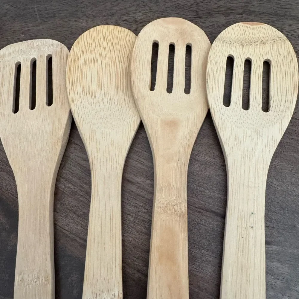 Wooden Cooking Spoons & Silverware Kitchen Dining Bundle Lot